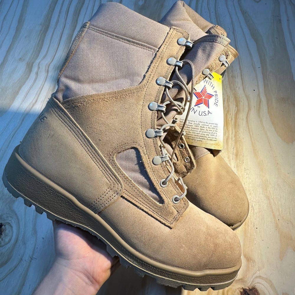 Belleville Men's 340 DES ST Desert Tan Vibram Steel Toe Combat Boots Size 11.5 W